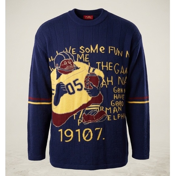 Platinum Fubu Other - VTG Platinum FUBU Fat Albert Sweater XL Navy Blue Philadelphia 19107 Hip Hop Y2K